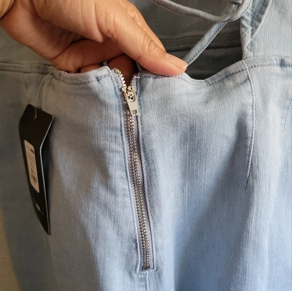 Fashion Nova Blue Ruffled Jumpsuit - Picture 5 of 10